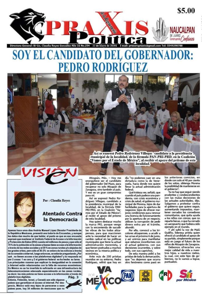 SOY EL CANDIDATO DEL GOBERNADOR: PEDRO RODRÍGUEZ