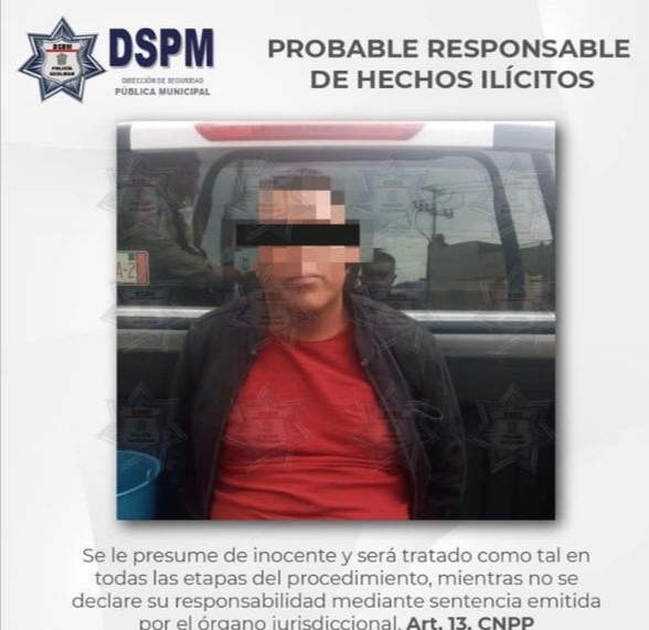 Policías de Acolman persiguen y capturan en Tecámac a sujeto que robó una camioneta