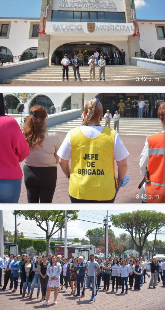 EVACÚAN 800 PERSONAS DEL PALACIO MUNICIPAL DE ATIZAPÁN, EN CUATRO MINUTOS COMO PARTE DEL SEGUNDO SIMULACRO NACIONAL 2023
