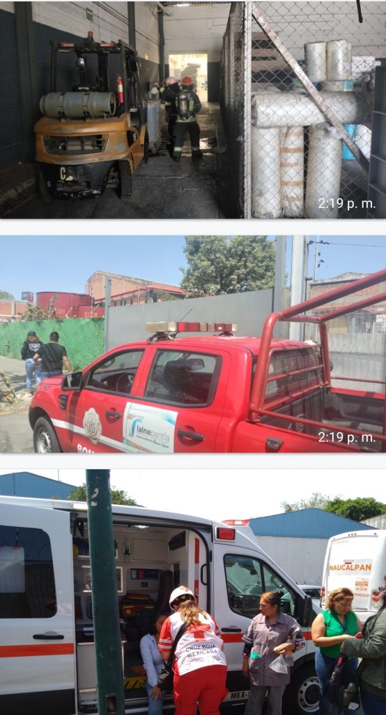 ELEMENTOS DE PROTECCIÓN CIVIL Y BOMBEROS DE TLALNEPANTLA CONTROLAN DERRAME QUÍMICO AL INTERIOR DE UNA EMPRESA