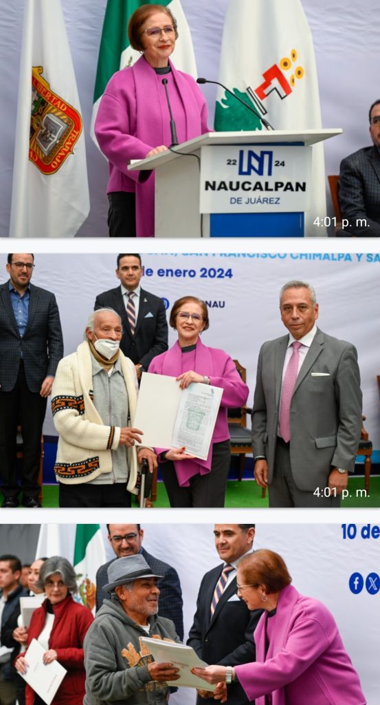 ENTREGA ANGÉLICA MOYA ESCRITURAS A FAMILIAS NAUCALPENSES