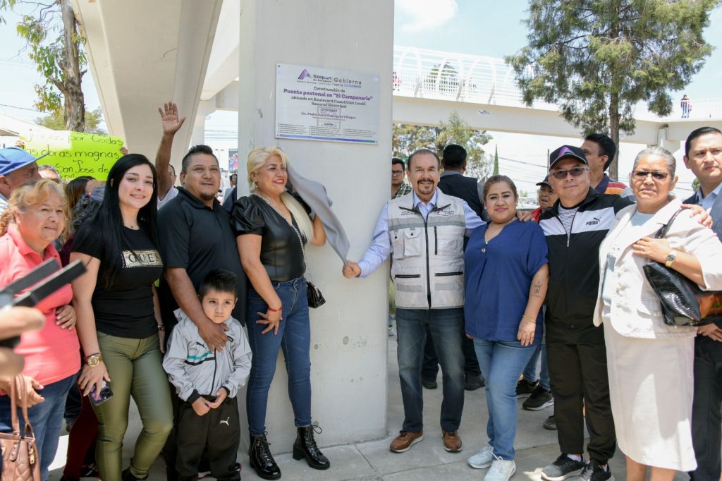 PEATONES MÁS SEGUROS CON PUENTE QUE PEDRO RODRÍGUEZ INAUGURÓ EN EL CAMPANARIO